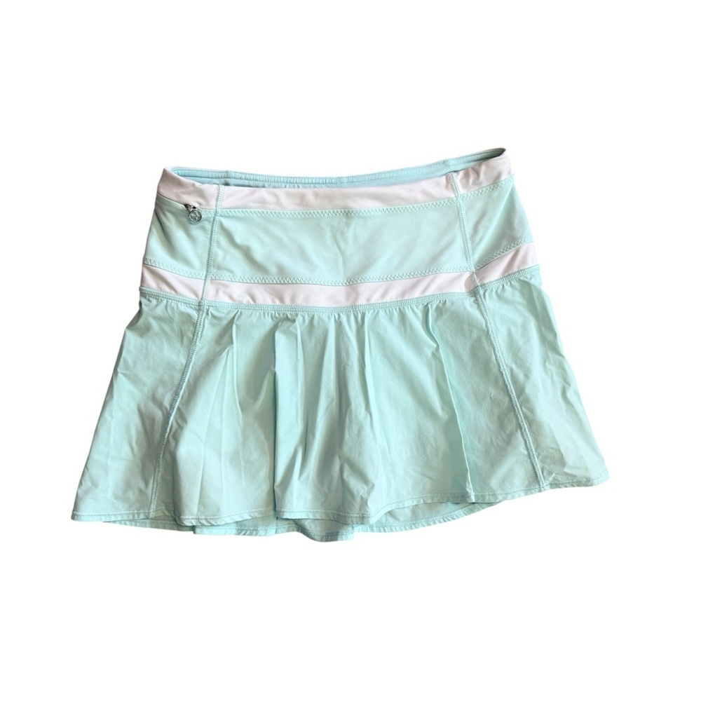 Lululemon Light Aqua Athletic Tennis Pickleball Skort with White Trim Size S